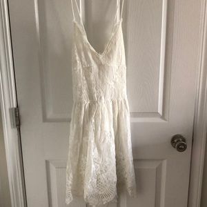 White lace - open back dress